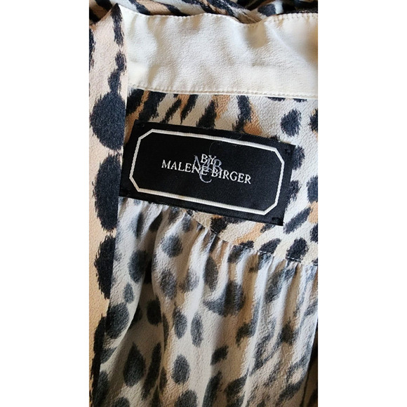 BY MALENE BIRGER Isslania Curved Hem Leopard print Shirt Dress Small? - Picture 11 of 12